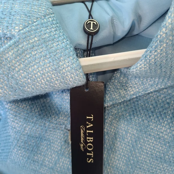 🔥Talbots Blazer Blue Tweed Jacket Women Size 10 NWT linen cotton blend - Picture 8 of 17